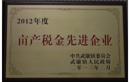 2012年亩产税金先进企业